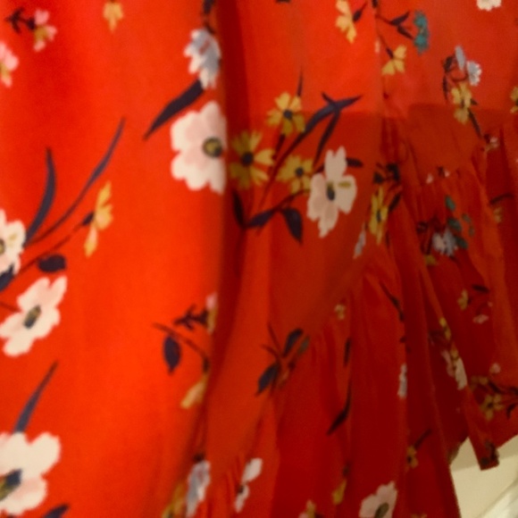 ANTHROPOLOGIE /Maeve floral V-neck rayon dress/tie sleeves/NWT/14 - Picture 5 of 7